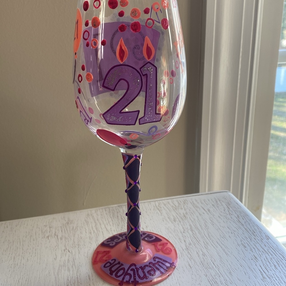 21st Birthday Lolita Wine Glass
